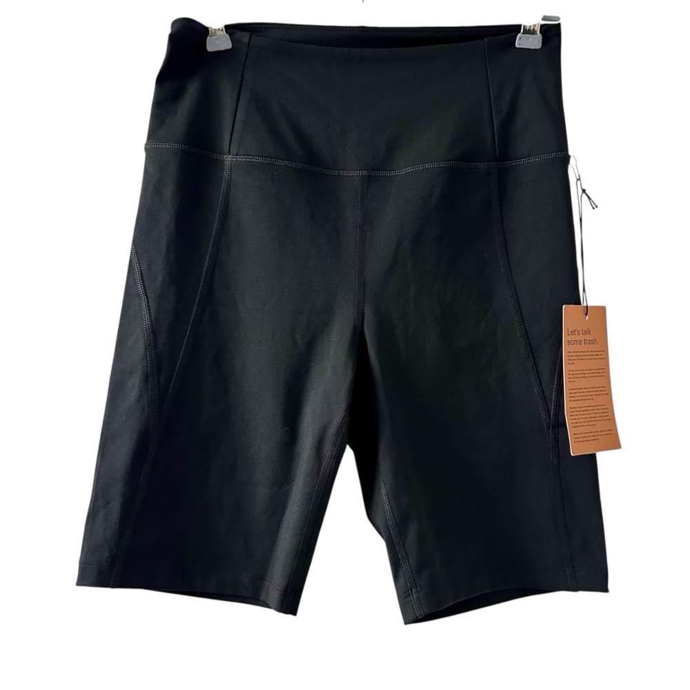 NWT NEW Girlfriend Collective Women's Black Biker Shorts size Medium